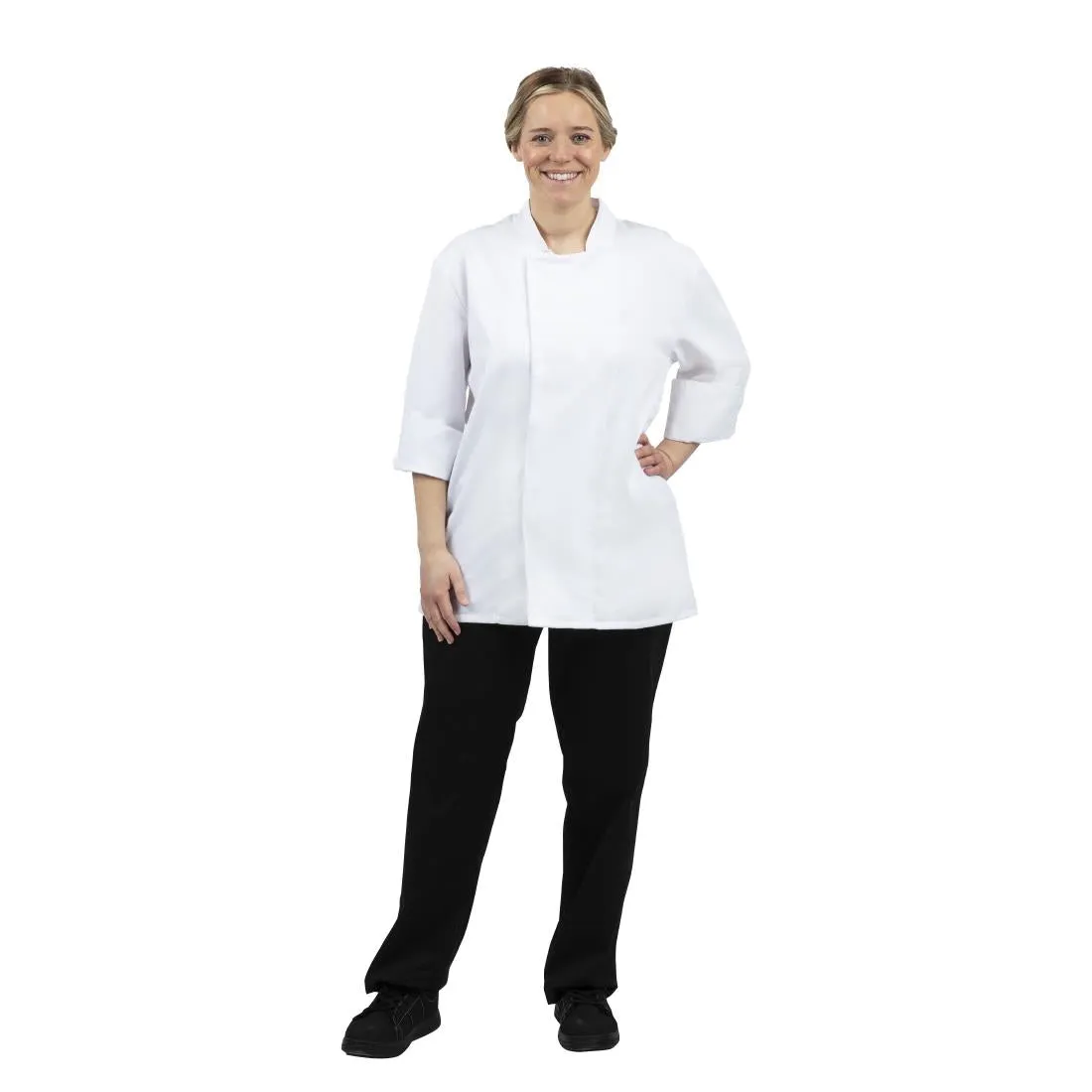 BB578-L Whites Unisex Atlanta Chef Jacket White Teflon Size L