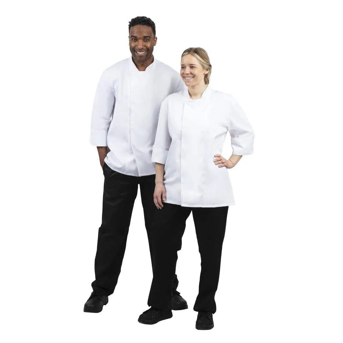 BB578-L Whites Unisex Atlanta Chef Jacket White Teflon Size L