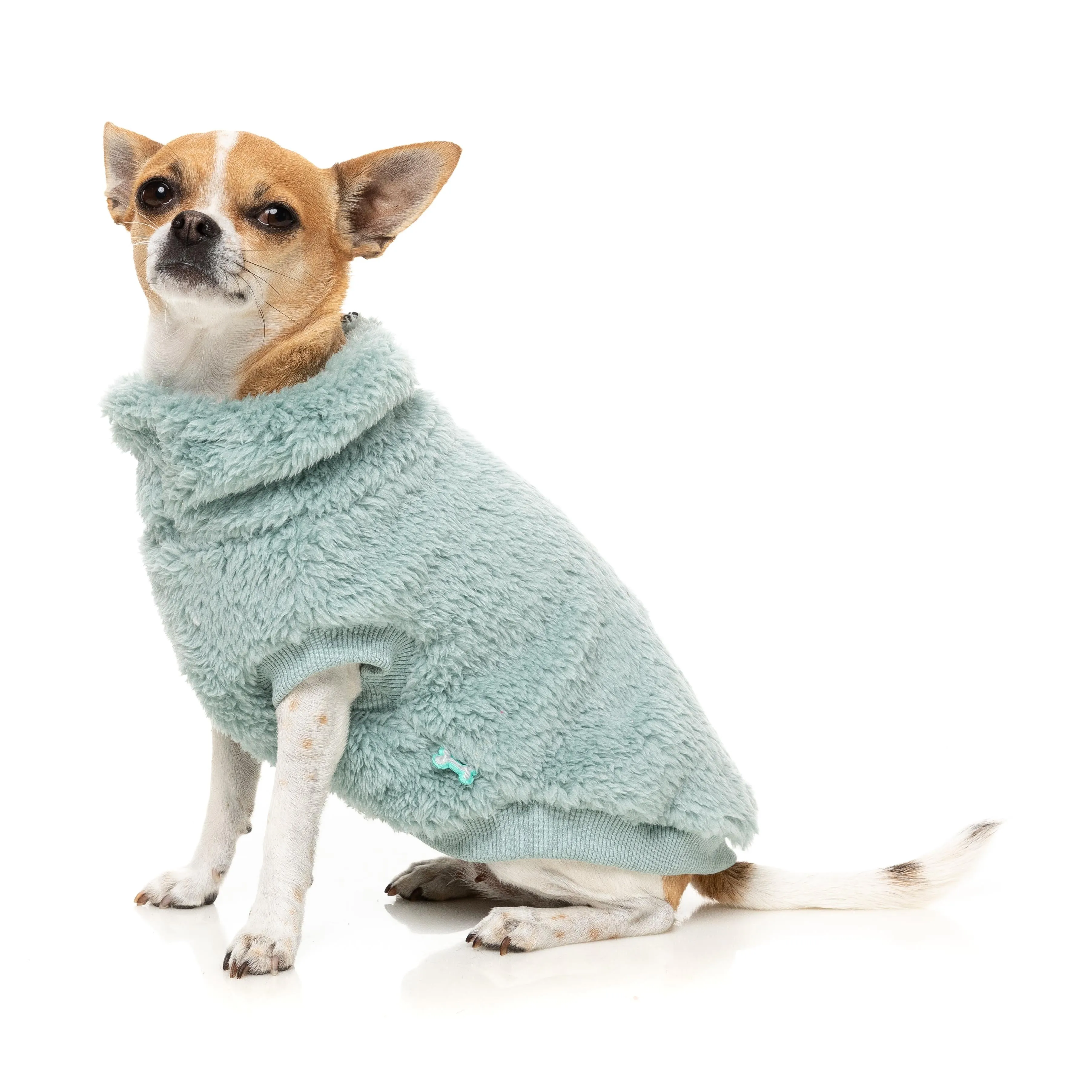 FuzzYard Dog Apparel Turtle Teddy 25 Sweater Arctic Blue Size 2