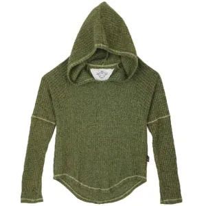 T2Love Olive Hooded Thermal Girls Hoodie with Thumbholes
